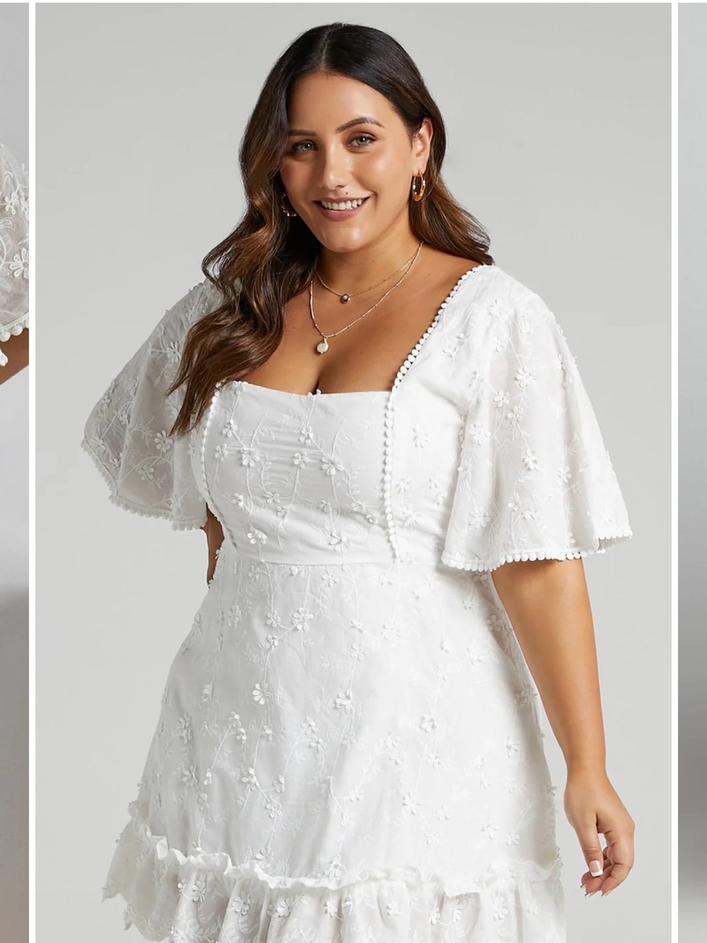 Showpo White Embroidered Mini Dress - Picture 2 of 6